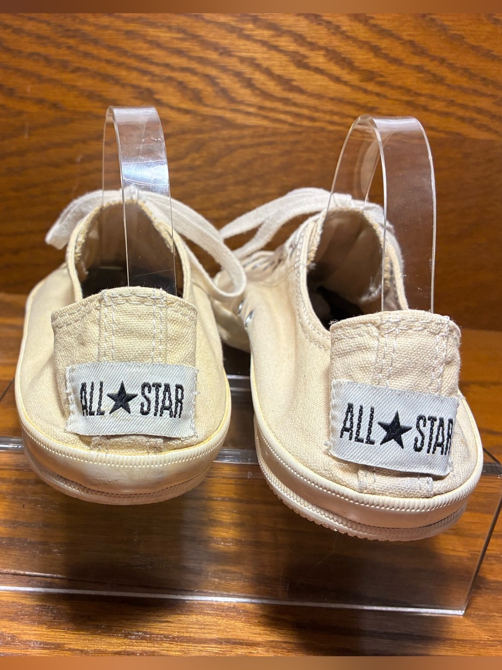 Converse All Star Low Profile Leather Insole Canvas Toe Sneakers Cream Men’s 11 - Picture 2 of 16